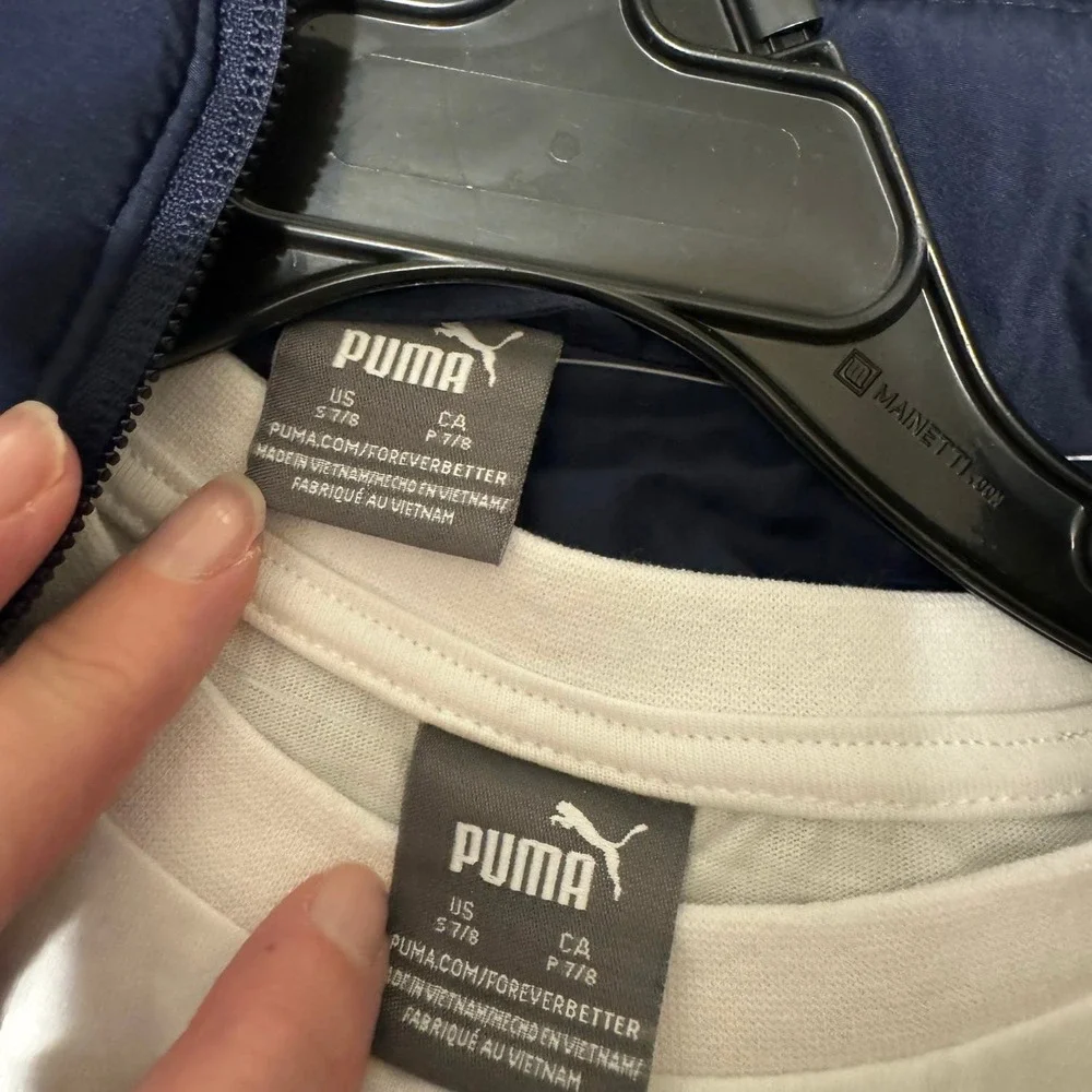 Puma Boy's Long Sleeve T-Shirt & Vest Set Size S (7/8) Blue & White - Picture 6 of 6